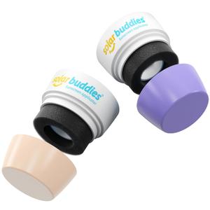 Solar Buddies Replacement Duo Heads with Spare Lids – Compatible with the refillable kids’ sunscreen applicator – Holds 100ml/3.4 fl oz (NOT a full unit). (Purple/Nude)