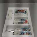 Ninehaoou 4 Pcs Christmas Ceramic Bathroom Accessories Gifts Xmas Bath Tumbler Xmas Tree Soap Dispenser Toothbrush Holder Soap Tray Merry Christmas Bathroom Decorations(Snowman)