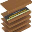 Bamboo Wire Shelf Covers for 24" x 16" Racks, Snap-On Modular Removable Wire Rack Cover for Pantry & Kitchen, Set of 5, Walnut