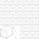SHENLIU 60Pcs Acrylic Box with Lid, 2.2 x 2.2 x 2.2Inch Clear Small Acrylic Box Square Cube with Lid Mini Containers Display Treat Gift Boxes Candy Storage Container for Candy Little Trinkets Jewelry