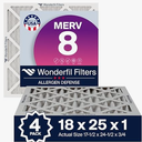 Wonderfill Filters 18x25x1 Air Filter | 4-PACK | MERV 8 HVAC Pleated A/C Furnace Filters | MADE IN USA | Actual Size: 17.5 x 24.5 x .75"