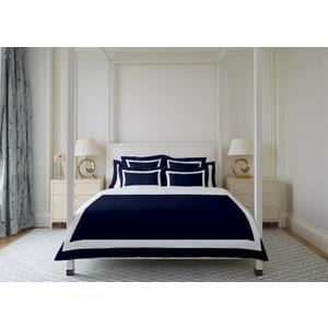 Hotel Luxury 3pc Two Tone Duvet Cover Set-850 Thread Count 100% Organic Cotton Premium Bedding Collection Queen Size 90 x 90 Inches Machine Washable (White & Navy Blue)