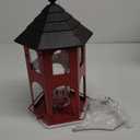 Kingsyard Metal Bird Feeder for Outdoor Hanging, Wild Bird Feeders with Circular Perch, Easy to Clean & Refill, 4 lbs Large Seed Capacity, Red (Red)