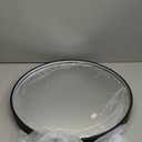 24 Inch Wall-Mounted Round Bathroom Mirror with LED-Lights - Frame Vanity Mirrors (24" x 24", Black)