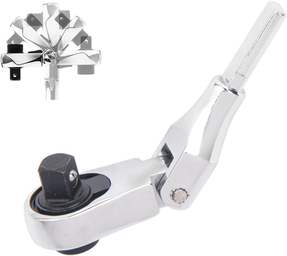 2 in 1 Flex Head Ratchet Wrench for Leatherman Accessories,1/4 Inch Mini Bits Adapters for Socket & Bit Driver,72-Tooth Gear Stubby Ratchet Wrench
