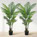 Suntee 5ft Artificial Palm Tree, 2 Pack Artificial Plants Indoor for Office Living Room, Tall Fake Trees Tropical Areca Floor Plant, Large Fake Plants Porch Garden Patio Decor