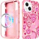 for iPhone 15 Case Compatible with MagSafe - Women Cute Girls Magnetictective Phone Cover Girly Kawaii Pretty Heavy Duty Shockof Funda for Apple 15 Phone Cases