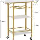 LAATOOREE Bar Cart, Home Bar Serving Cart, 4 Tier Mobile Drink Beverage Cart, Rolling Kitchen Shelf with Wine and Glass Holder, for Dinning Room, Living Room, Kitchen