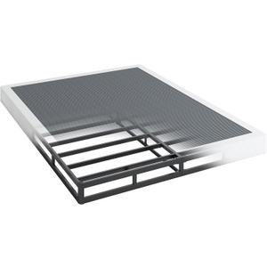 5 Inch Low Profile Box Spring, Sturdy Metal Frame Mattress Foundation, Easy Assembly, Quiet & Noise-Free, Queen Size