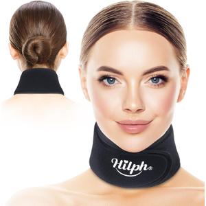 Hilph Neck Ice Pack Wrap Cervical Pain & Cooling, Throat Ice Pack for Tonsillectomy & Thyroidectomy Adjustable Gel Cold Pack Cold Compress for Surgery Recovery, Hot Flash, Menopause, Black
