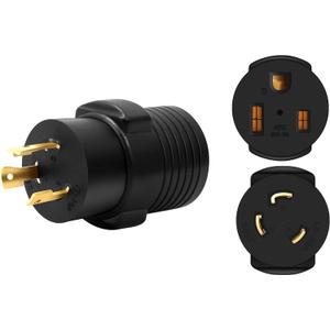 ONETAK NEMA L6-30P to 6-50R Compact 240V 30 Amp Twist Lock 3 Prong Male Plug to 50 Amp 3 Prong Female Receptacle Generator RV Power Cord Adapter Connector