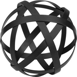 Everydecor Metal Decorative Sphere for Home Decor - Decorative Balls for Shelves, Centerpiece Bowls, Bookshelf - Decoration Orbs Accents for Living Room, Bedroom - Distressed Black Shelf Spheres (4.5 Inch)