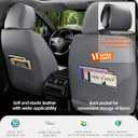 Universal 5-Seater Waterproof Breathable Nappa Leather Car Seat Covers Full Set, Compatible with Toyota Corolla Camry, Lexus LS400, Nissan Rogue, Fit Front Rear Seats Most Sedans SUV- Gray