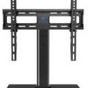 PERLESMITH Universal Swivel TV Stand Legs for 24-60 inch LCD LED TVs, Height Adjustable Television Mount Stand with Tempered Glass Base, Universal VESA Mount 400400mm, Holds up to 88lbs, PSTVS09