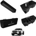 Muslogy Center Console Organizer for 2024 2025 2026 Toyota Tacoma Accessories Middle Console Silicone Insert Beside Handbrake & Cup Holder Inserts 2PCS & Passenger Side Hanging Box (B Style)