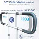 Agrish Bed Rails for Elderly Adults Safety, Adjustable Extended Bed Rails for Seniors with Pouch - 400lbs ASTM Approved Bed Side Rails, Fit for Elderly, Disabled, Pregnant (Large)