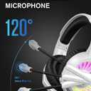 ZIUMIER Z20 White Gaming Headset for PC PS4 PS5 Xbox One Xbox Series S/X, Wired Over-Ear Headphone with Noise Canceling Microphone, RGB LED Light, Bass Surround Sound