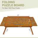 TEAKMAMA 1500 Piece Wooden Jigsaw Puzzle Board with 4 Drawers, Folding Puzzle Table with Protective Cover, Jigsaw Board with Legs, Multifunctional Game Table for Adults, 34W x 26.3D, Brown