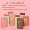 Pixi On-the-Glow Bronze - BeachGlow, Hydrating Tinted Moisture Bronzer Stick with Ginseng, Aloe Vera & Fruit Extracts, For Cheeks & Lips, 19g / 0.6oz, Paraben-Free