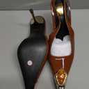 THESHY Womens Slingback High Heels Metal Pointed Toe Leather High Stiletto Heel Pumps Slip on Elastic Strap Fashion Dress Shoes for Women, Size 9, Brown