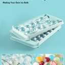 Ice Cube Tray with Lid and Bin Round Ice Cube Trays for Freezer, BPA-Free Food-Grade Ice Mold, Stackable Ice Ball Maker, Iced Bucket Kits, Circle Ice Tray for Cocktails, Whiskey, Coffee, and Drinks