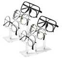 Sintuff 2 Pcs Eyeglasses Display Stand 3 Tiers Acrylic Sunglasses Holder Clear Sunglasses Organizer Frame Eyewear Glasses Stand for Glasses Shop Home Storage