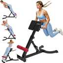 Roman Chair,Foldable Back Extension Machine,Adjustable Ab Back Extension Machine,Core Strength Trainer,Back Exercise Machine for Glute,Ab Workouts,Full All-in-One Body Workout&Home Gym Fitness(Red)