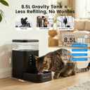 Gardner Pet 2.2 Gallon Automatic Dog Water Bowl Dispenser 8.5L Gravity Water Feeder with Stainless Steel Bowl & Maifan Stone Filter, BPA-Free for for Cats and Dogs (Black, 2.2 Gallon)