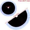 Black Christmas Tree Skirt Faux Fur Christmas Tree Skirt Black and White 48 Inch Neutral Soft Plush Xmas Trees Skirts Mat for Xmas Party Decorations New Year Holiday Home Ornaments
