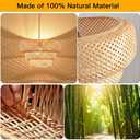 18.12" Bamboo Lamp Shade, Boho Handwoven Large Wicker Lampshade Chandelier for Floor Lamp,Pendant light Replacement Shade (3-ply 18.12 inch)