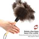 Small Feather Duster, Ostrich Feather Duster 14 Inch, Fluffy, Reusable, Eco-Friendly Natural Ostrich Feathers with Wooden Handle for Home, Car, and Office Cleaning 10 Pack