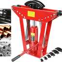 12 Ton Hydraulic Pipe Bender, Manual Copper Pipe Bender, 90-180 Adjustable Rollers Hydraulic Tubing Bender with 6 Dies for Steel Iron Metal Ratcheting