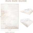 Area Rugs 10x14 Living Room: Washable Rug Modern Abstract Large Rugs Soft Non Slip Neutral Rug Stain Resistant Indoor Carpet for Bedroom Kitchen Dining Room Home Office Rugs(Beige, 10'x14')