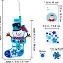 Winlyn 24 Sets Winter Decorations DIY Snowman Stocking Ornaments Christmas Craft Kits Foam Stocking with Festive Snowman Snowflake Foam Stickers for Kids Holiday Classroom Activities Party Favors