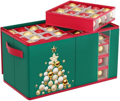 Amazon.com: BSHSPX Large Christmas Ornament Storage with 8 Adjustable Trays Christmas Ornament Organizer Storage Box with Dividers Green Xmas Ornaments Storage for Holiday Decor Storage Box Fits 128 Ornaments : Home & Kitchen