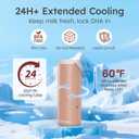 Portable Breast Milk Cooler for Travel, 22oz Large Capacity Breastmilk Chiller for Working Moms, 360 Cooling Keeps Milk Chilled 24 Hours, Includes 2 Baby Bottles, Breastfeeding Essentials, Pink