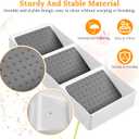 2 Pcs Spice Drawer Organizer Plastic, Drawer Spices Organizer, 3 Tier Kitchen Cabinet Seasoning Rack, White Gray, for Spice Jars, Essential Oils, Cosmetics, Office Supplies, Pantry Storage