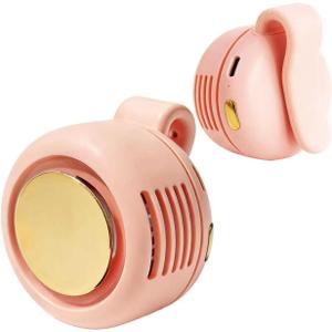 Portable Silent Clip-On Bladeless Personal Fan, Wearable Waist & Neck Fan, 360 Rotation, 3 Speeds, USB-C Rechargeable, Compact & Lightweight, Hands-Free Cooling for Travel, Office & Outdoor (Pink)