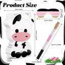 3 Pcs Cow Piata Farm Birthday Party Favors Decorations Supplies Include Large Piata, Stick, Paper Blindfolds for Barnyard Theme Country Outdoor Party Games(Cow)