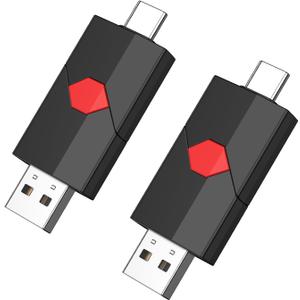 Aiibe 128GB USB C Flash Drive 2 Pack Type C + USBA 128GB USB Drives Push-Pull USB2.0 Memory Stick Thumb Drive for iPhone 15 Android Phones Tablet Computer (2 Pack)