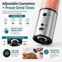 Electric Salt and Pepper Grinder Set, 240ML Large Capacity Rechargeable Salt & Pepper Mill, Stainless Steel, Adjustable Coarseness, USB-C Charging - Kitchen Essentials, Birthday Gifts for Women. (1)