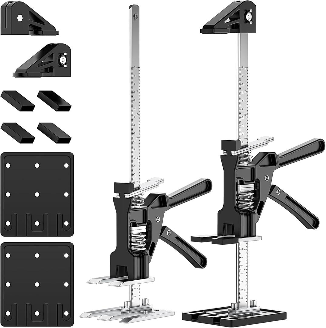 RENYINDA Labor-Saving Arm Jack Multifunctional Construction Jacks, Furniture JacksLift Height 9 inches 400lb Load-Bearing for Installing Windows and Doors, Lifting Furniture, Woodworking Tools (black)