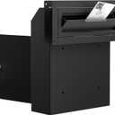Through The Door Mail Drop Box - 1.2mm Steel Payment Dropbox - Door Mount Theft Proof Mailbox - Locking Deposit Drop Box for Night Key, Deposit, Cash, and Rent (Black)