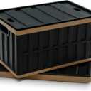Citylife 64L Collapsible Storage Bins with Lids Plastic Storage Containers for Organizing Stackable Storage Box Large Heavy Duty Utility Crates, 2 Packs