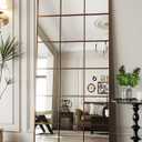 Antok Full Length Mirror, Floor Mirror 65" x 22" Rectangular Window Decorative Mirror, Metal Framed Decor Floor Mirror Art Pane Mirror Wall Decor for Bedroom, Living Room, Entryway, Bronze