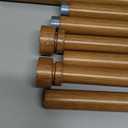 Wood Curtain Rods for Windows 66 to 120 Inches 1" Diameter Boho Decorative Heavy Duty Long Window Curtain Rod Adjustable with Handmade Wood Grain Design for Living Room Bedroom Kitchen