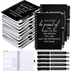 Tellingyou 100 Pcs/ 50 Set Employee Appreciation Gifts 2026-2027 Weekly Planners Journals A6 to Do List Bulk Notepads and Pens Thank You Gifts for Coworkers Teacher Cna Nurse (Black)