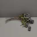 Glorpiant 5PCS Pompom Artificial Mums, Faux Silk Bulk Flowers with Bendable Stems for DIY Fall Decor, Pottery Barn Style Vase Fillers, Indoor Outdoor Home Centerpieces in Burnt Orange (Dusty Blue)