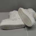 Womens Winter Boots Snow Boots For Women Black Mid Calf Platform Boots Warm Fur Fashion Slip On Boots (9, White)