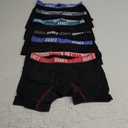 Hanes boys Moves Underwear, Anti-chafe Boxer Briefs for Boys, 6-pack (Black- Regular Leg)